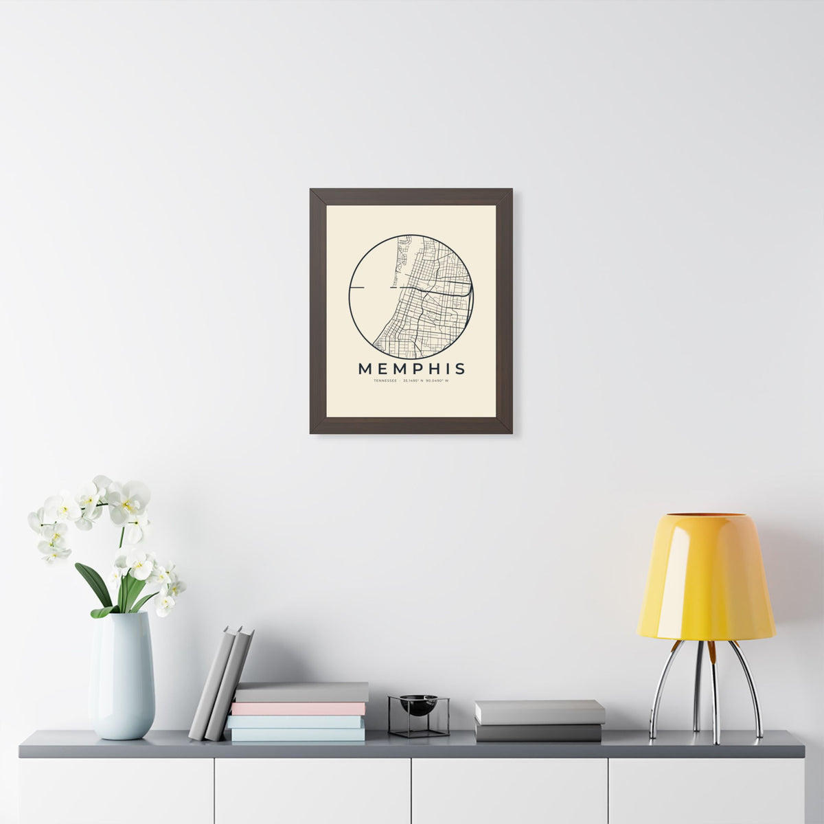 Memphis Street Map Framed Print