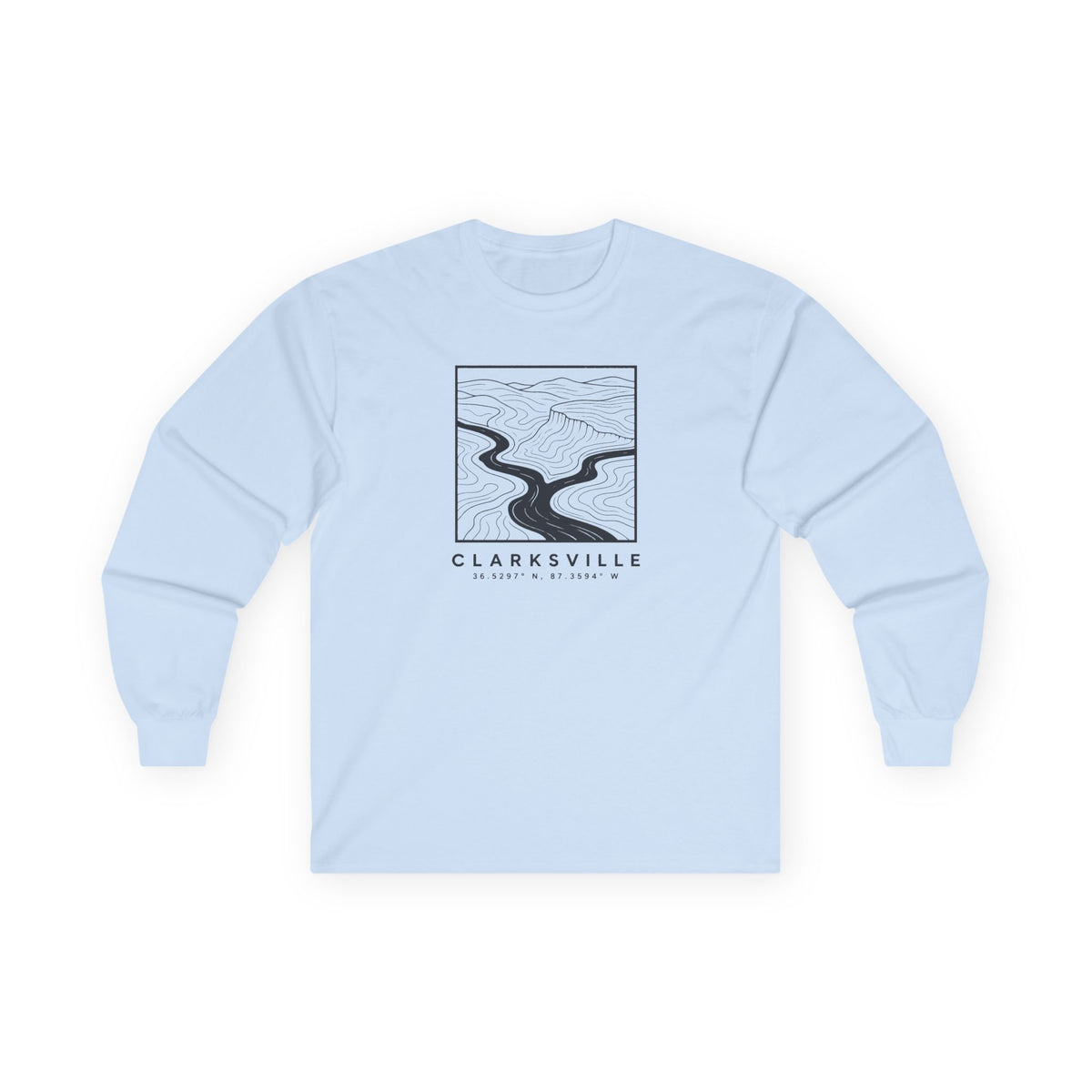 Clarksville Topo Map Long Sleeve T-Shirt
