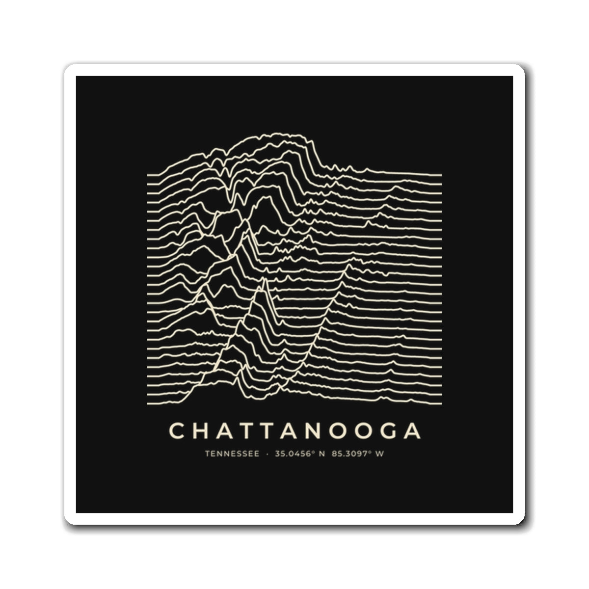 Chattanooga Ridgeline Magnet (Black)