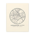 Johnson City Street Map Canvas Print