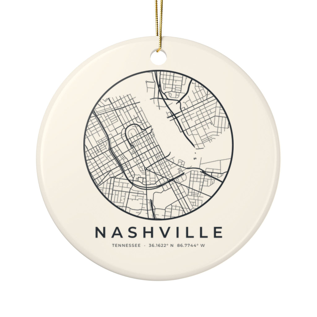 Nashville Street Map Ornament