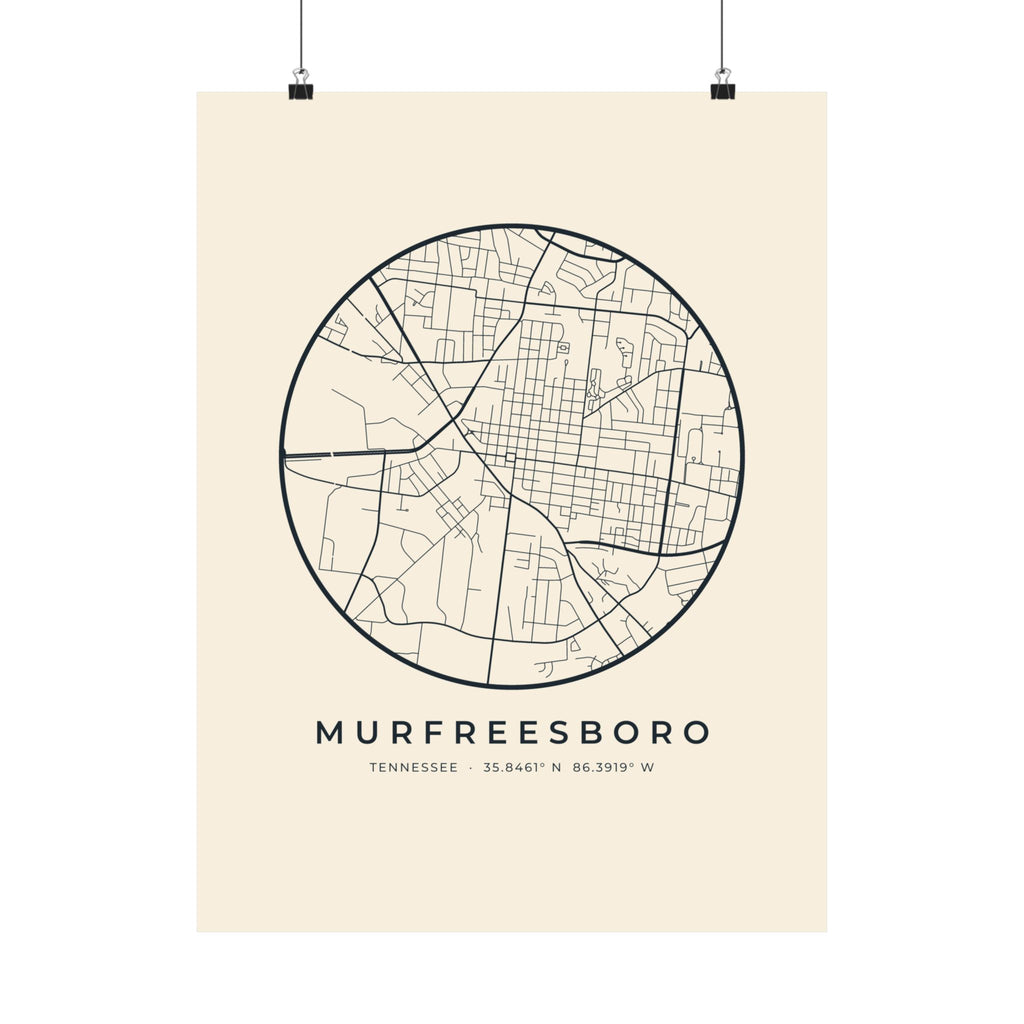 Murfreesboro Street Map Poster