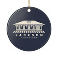 Jackson Train Depot Ornament (Navy)