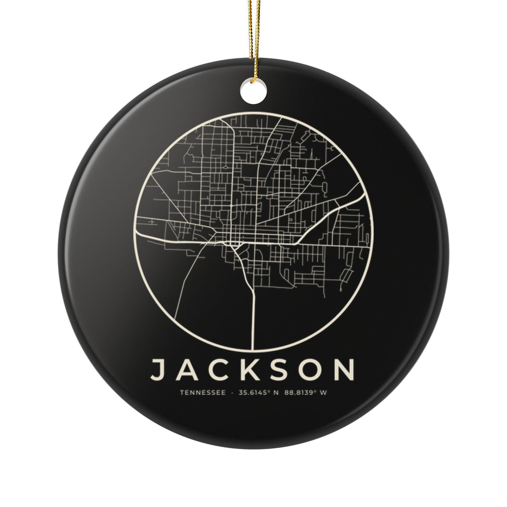 Jackson Street Map Ornament (Black)