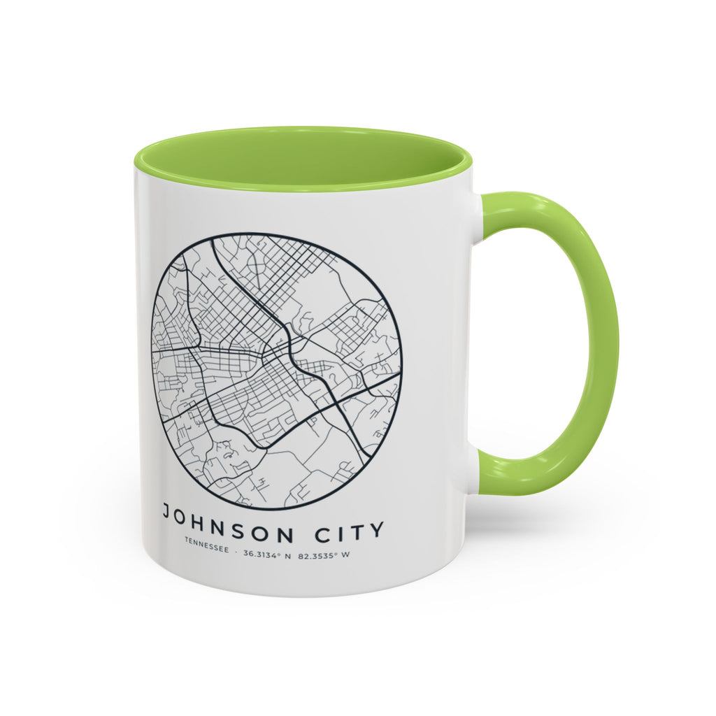 Johnson City Street Map Accent Mug