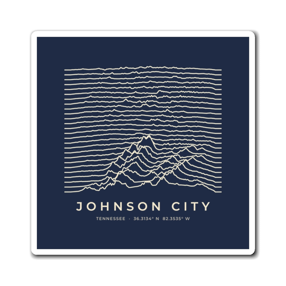Johnson City Ridgeline Magnet (Navy)