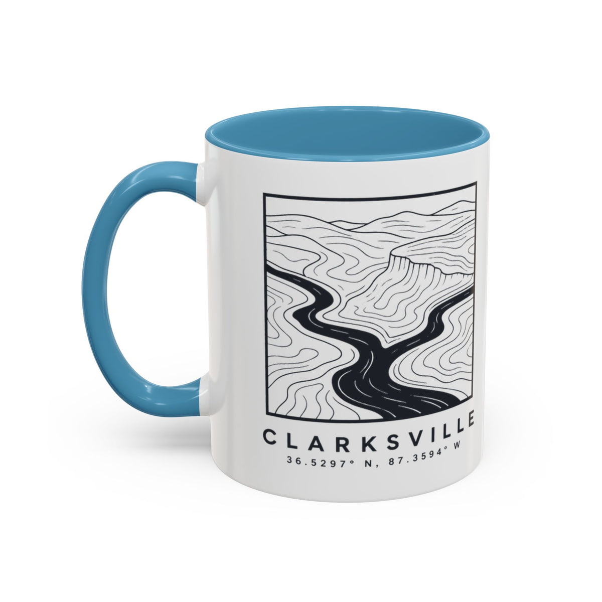 Clarksville Topo Map Accent Mug