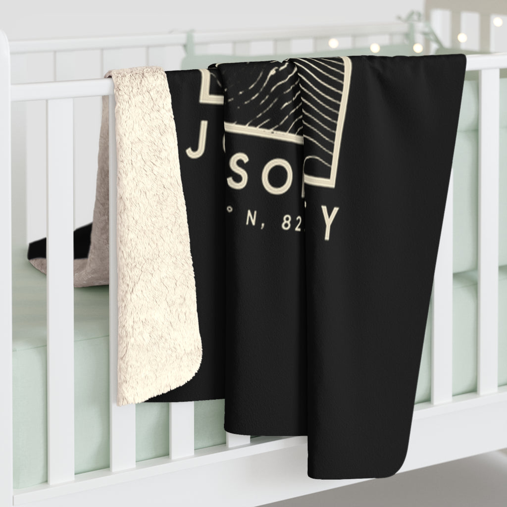 Johnson City Topo Map Sherpa Blanket (Black)