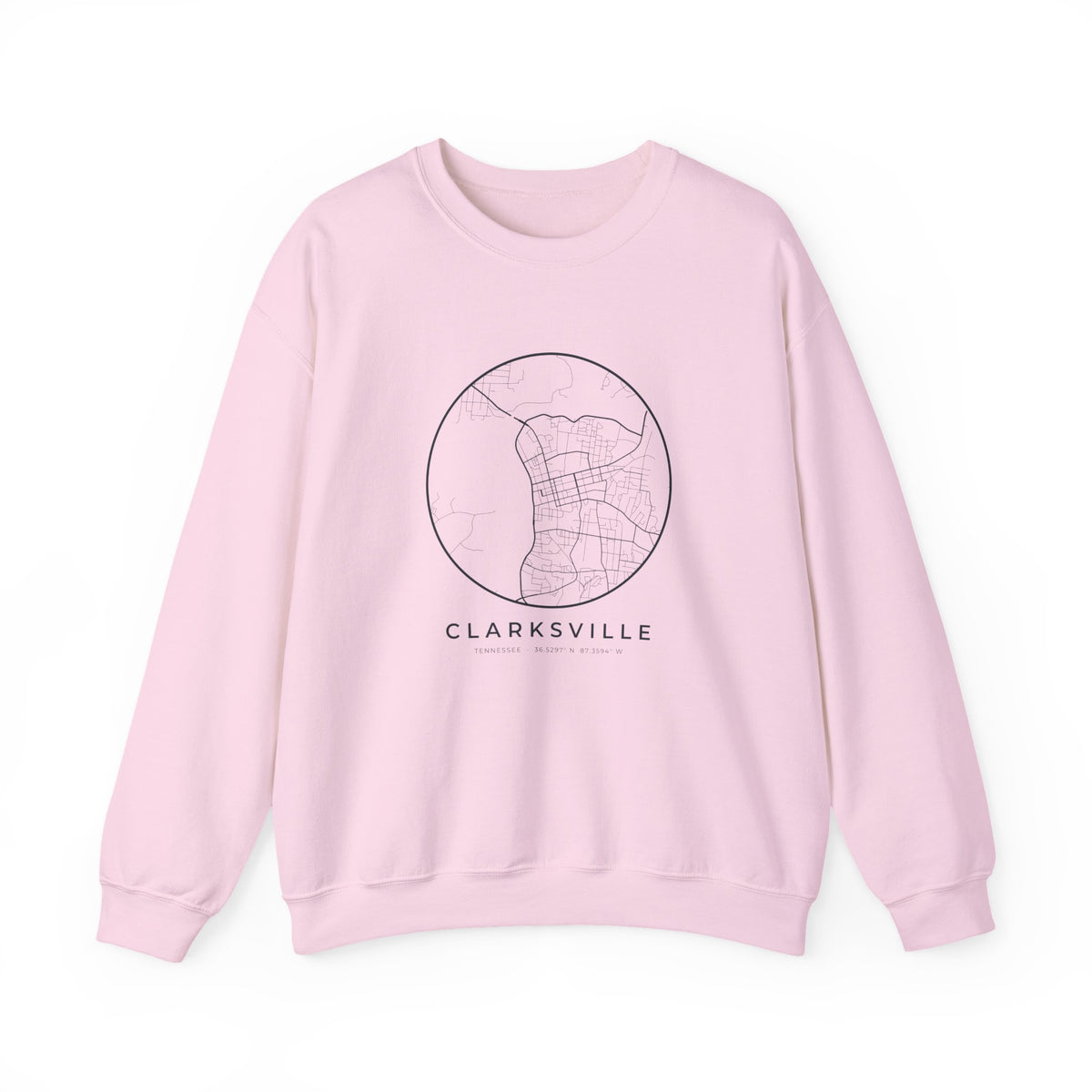Clarksville Street Map Crewneck Sweatshirt
