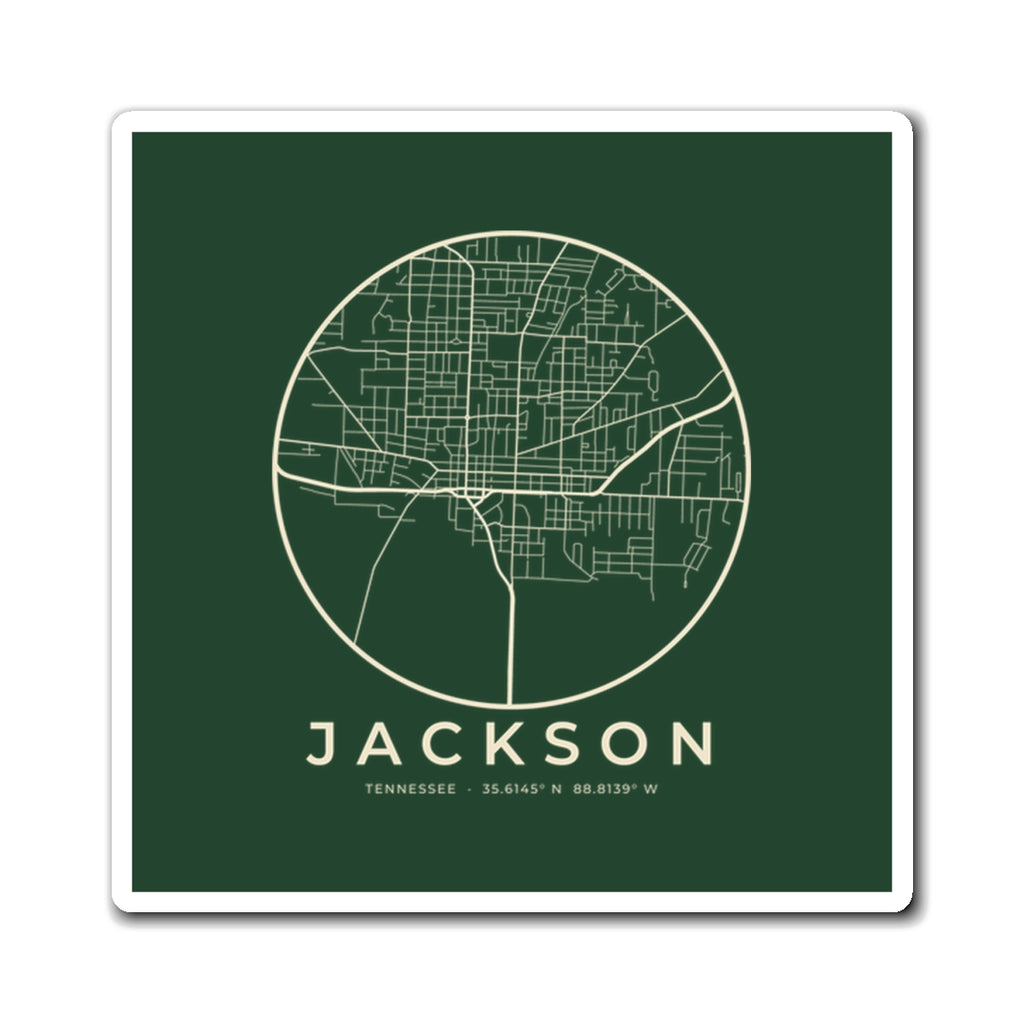 Jackson Street Map Magnet (Forest Green)