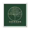 Jackson Street Map Magnet (Forest Green)