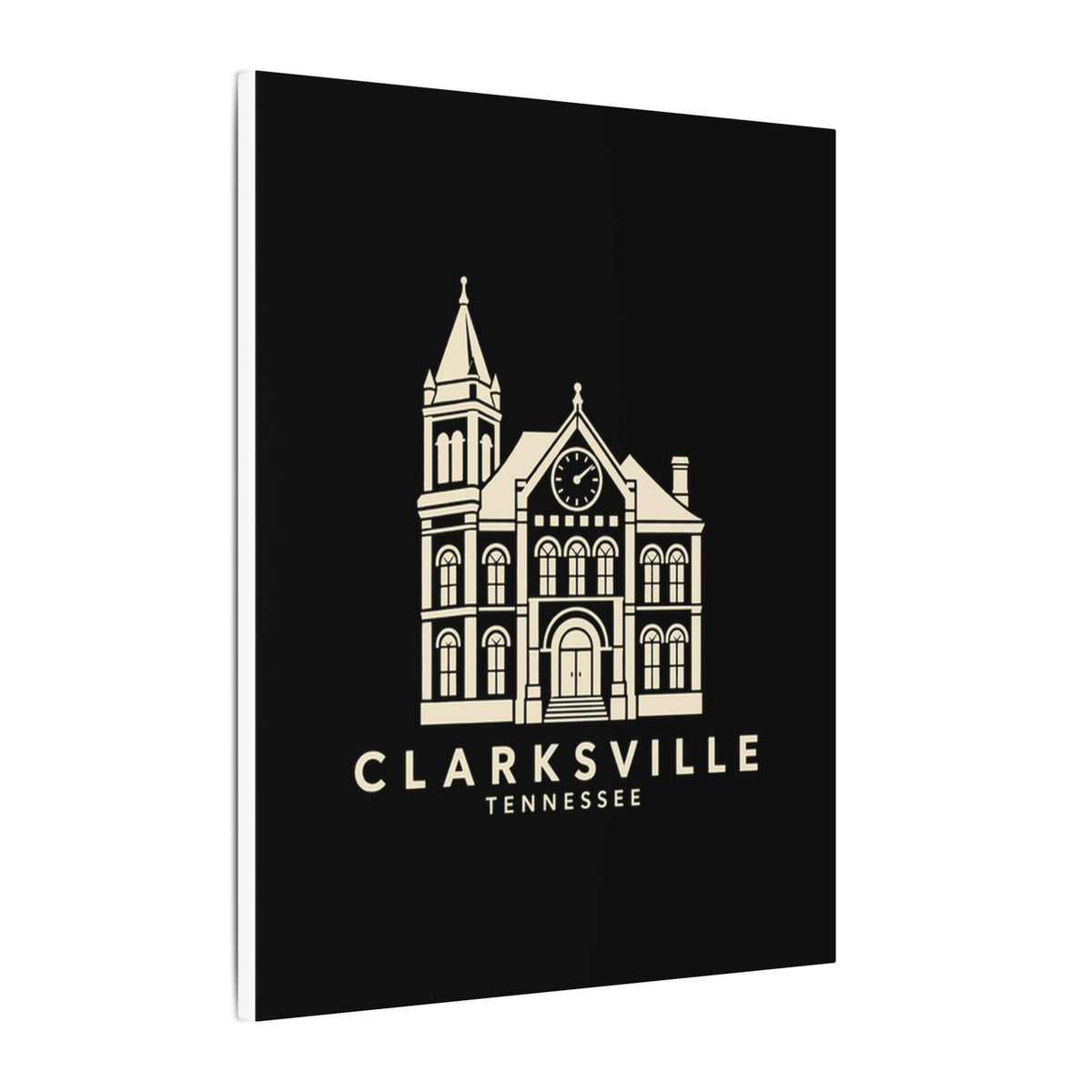 Clarksville Customs House Canvas Print (Black)