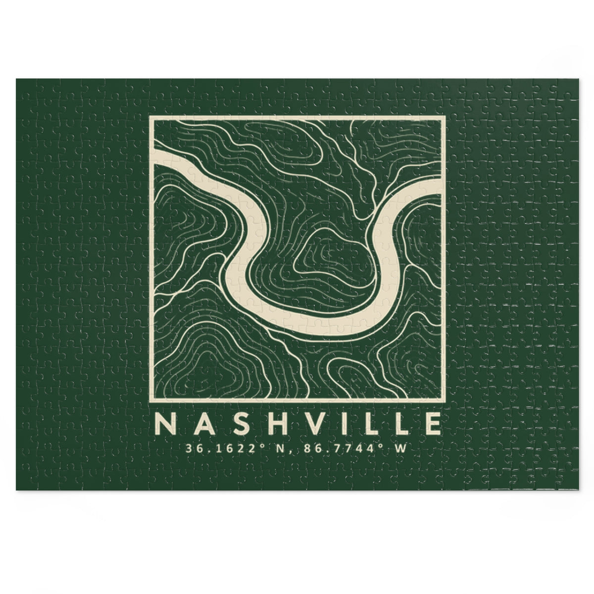 Nashville Topo Map Puzzle (Forest Green)