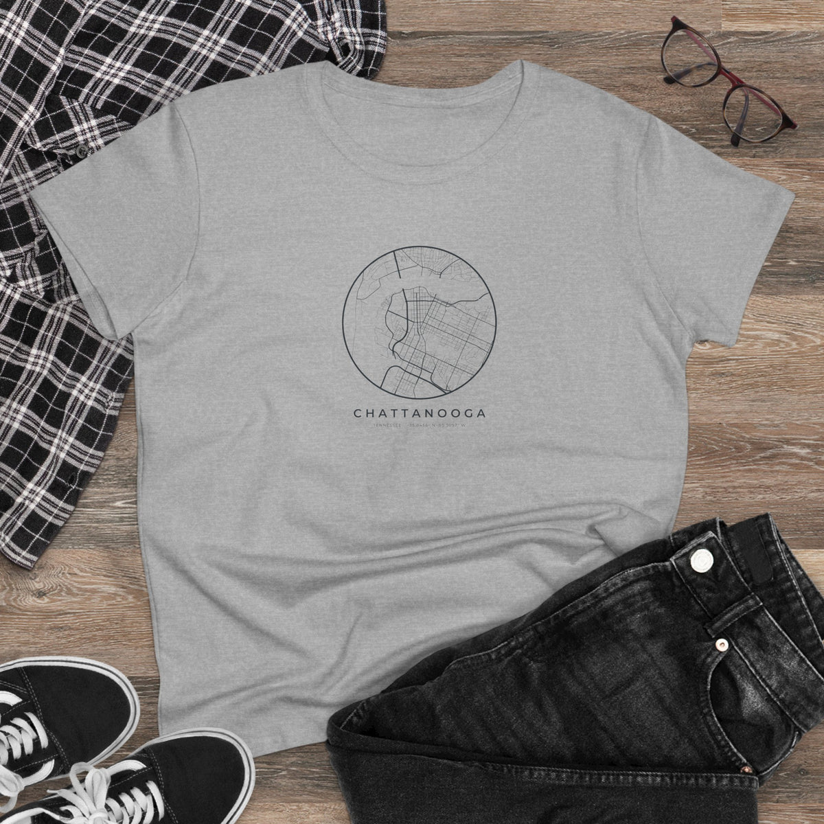 Chattanooga Street Map Women's T-Shirt