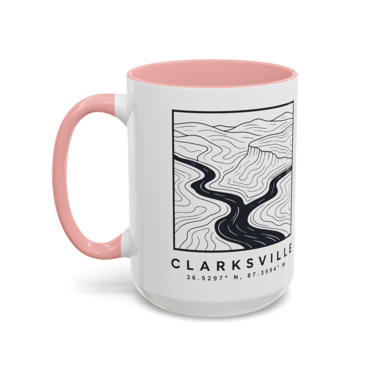 Clarksville Topo Map Accent Mug