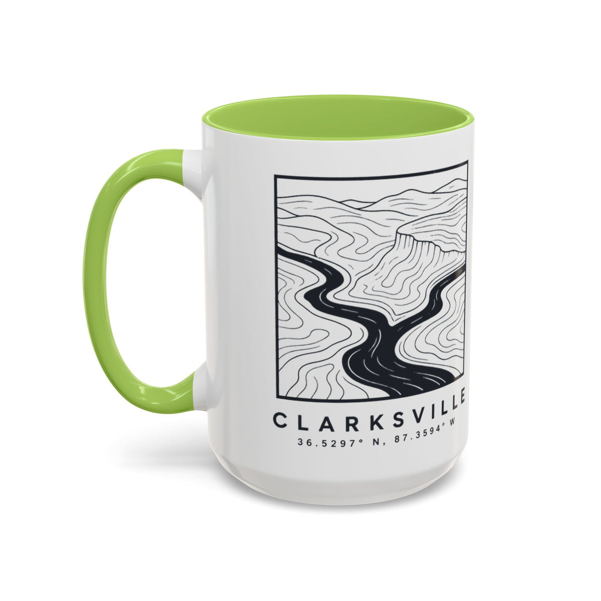 Clarksville Topo Map Accent Mug