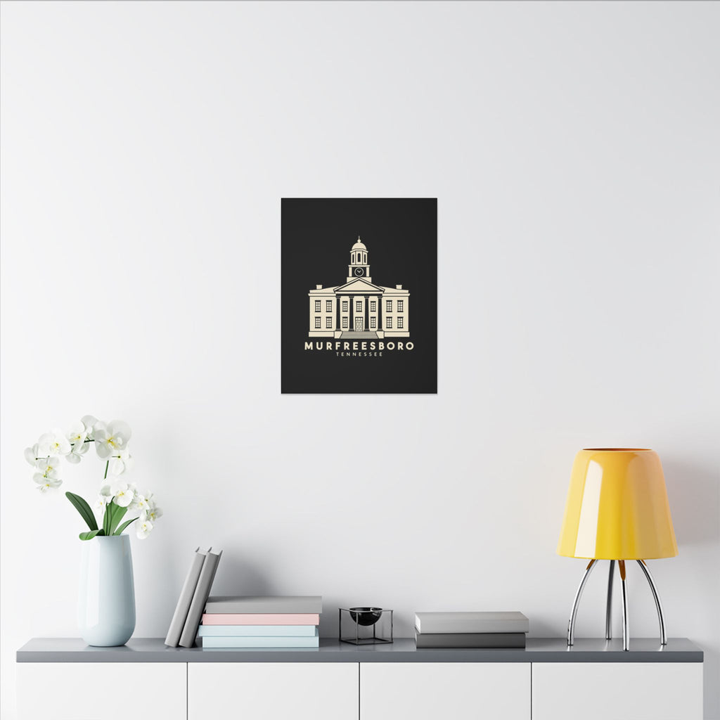 Murfreesboro Rutherford County Courthouse Canvas Print (Black)
