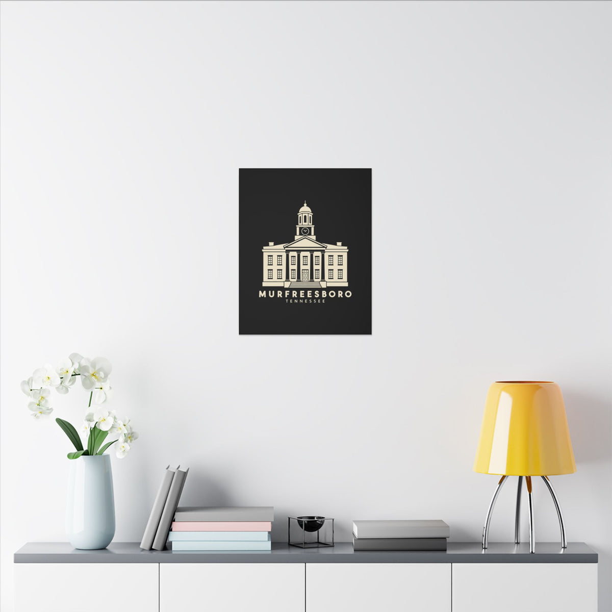 Murfreesboro Rutherford County Courthouse Canvas Print (Black)