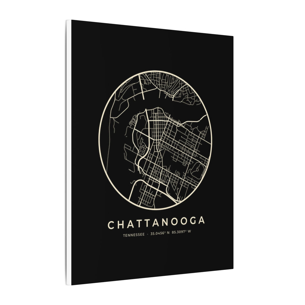 Chattanooga Street Map Canvas Print (Black)