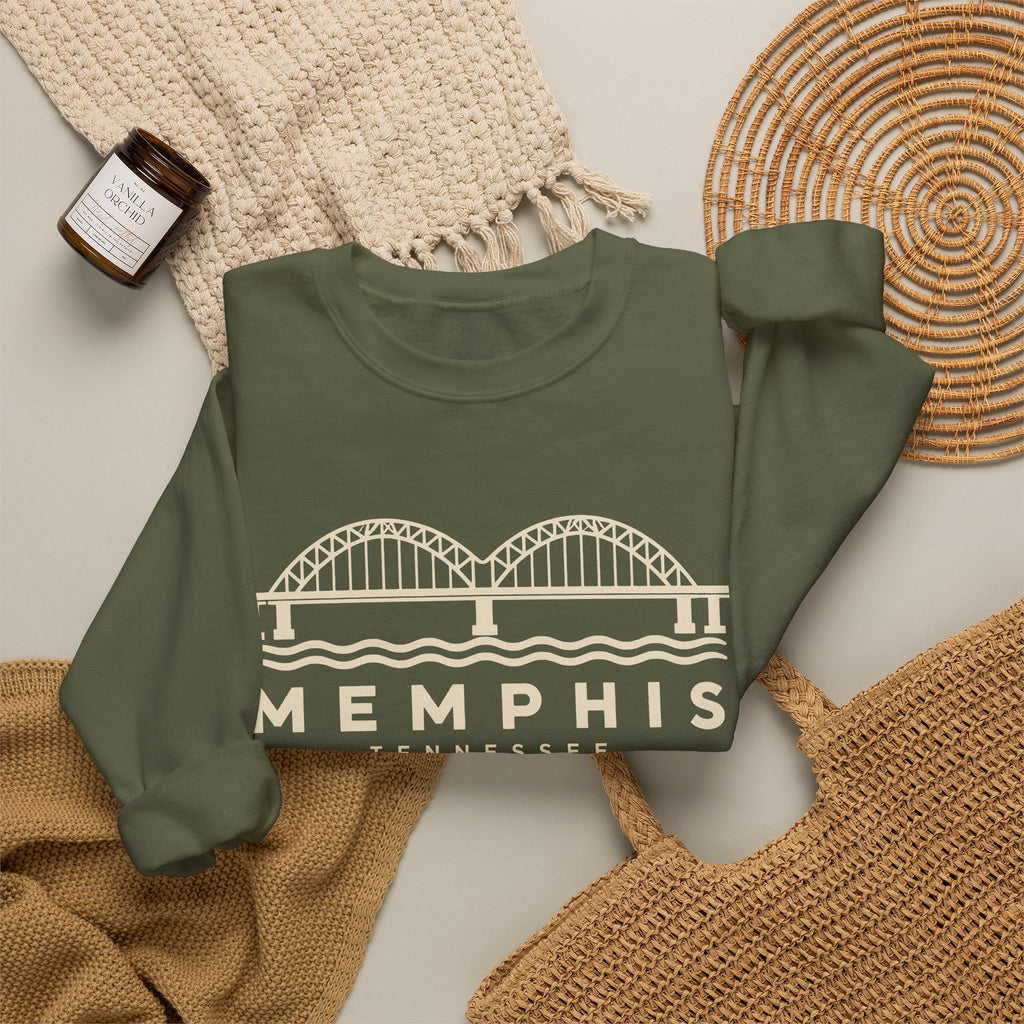 Memphis Hernando de Soto Bridge Crewneck Sweatshirt