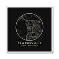 Clarksville Street Map Magnet (Black)