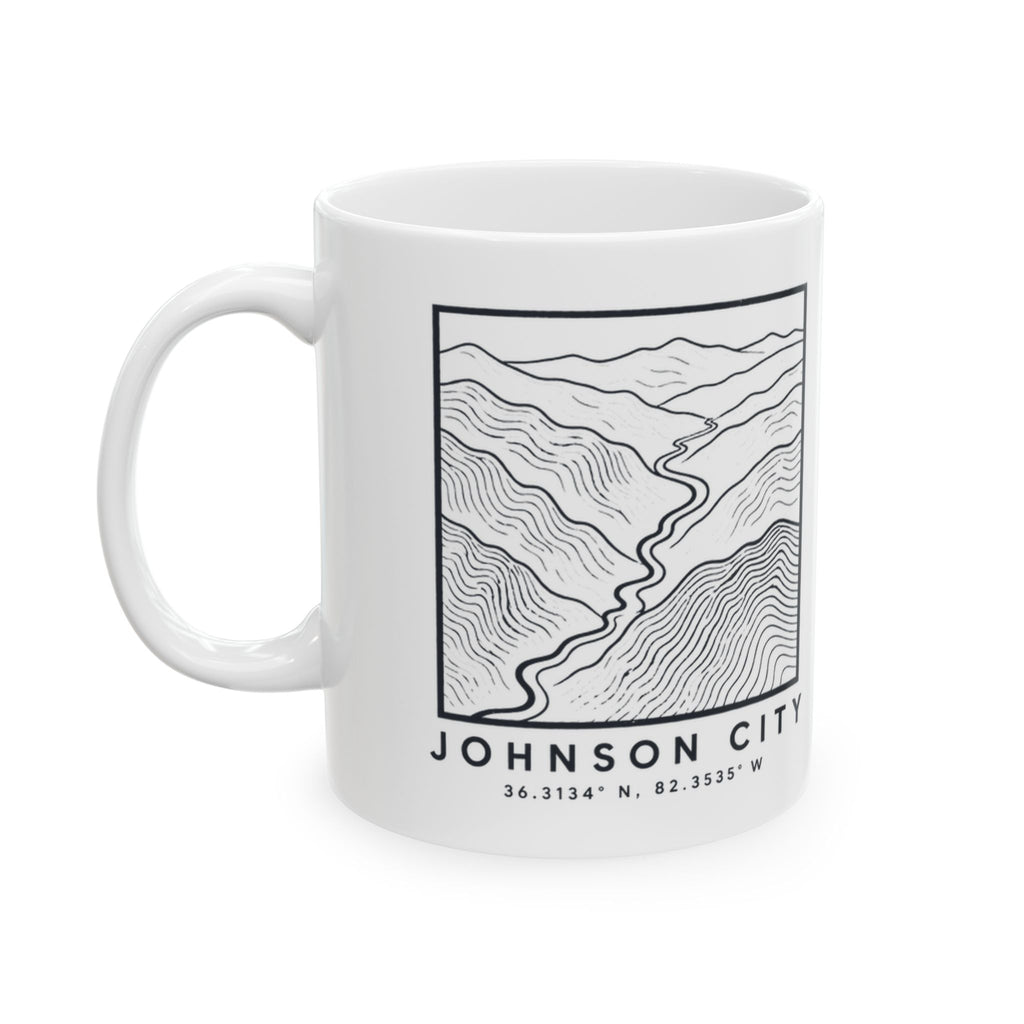 Johnson City Topo Map Mug