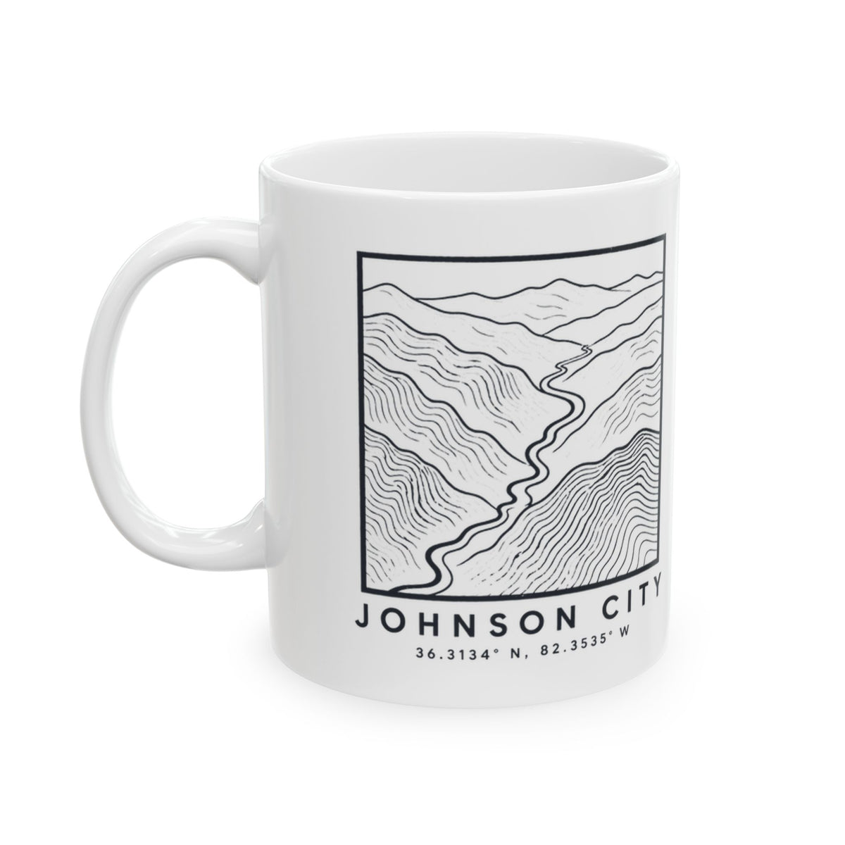 Johnson City Topo Map Mug