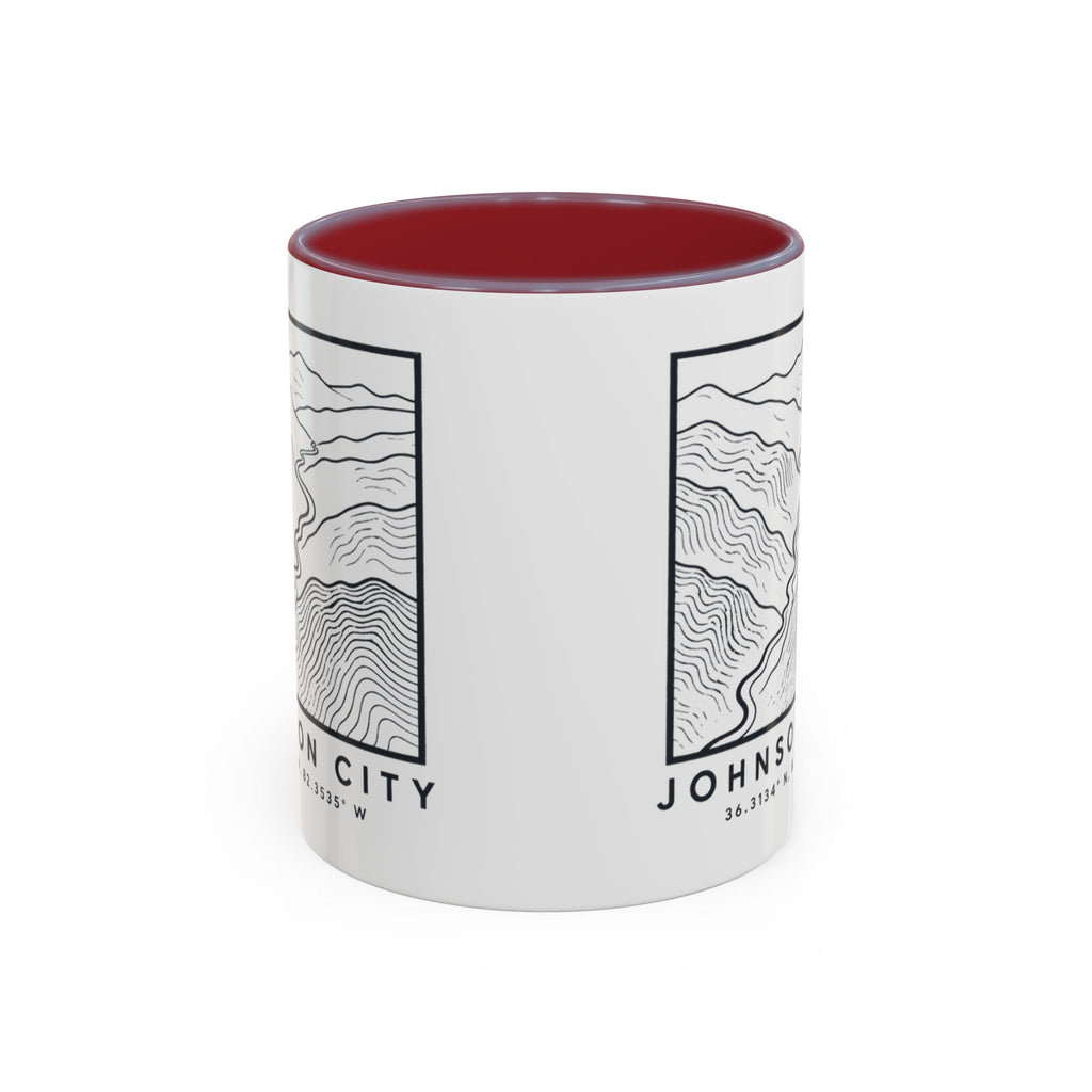 Johnson City Topo Map Accent Mug