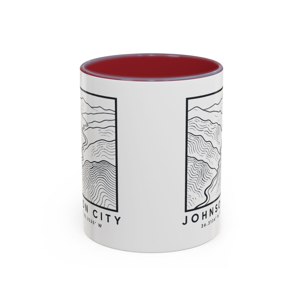Johnson City Topo Map Accent Mug