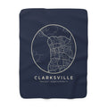 Clarksville Street Map Sherpa Blanket (Navy)