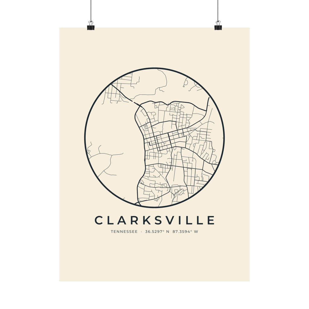 Clarksville Street Map Poster