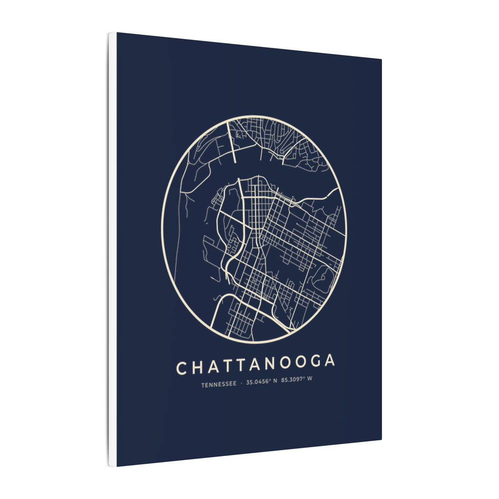 Chattanooga Street Map Canvas Print (Navy)