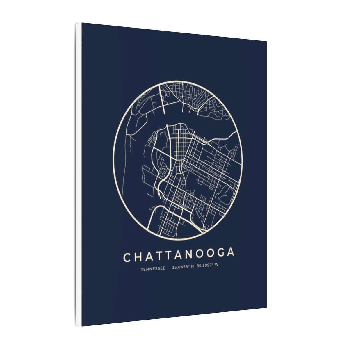 Chattanooga Street Map Canvas Print (Navy)