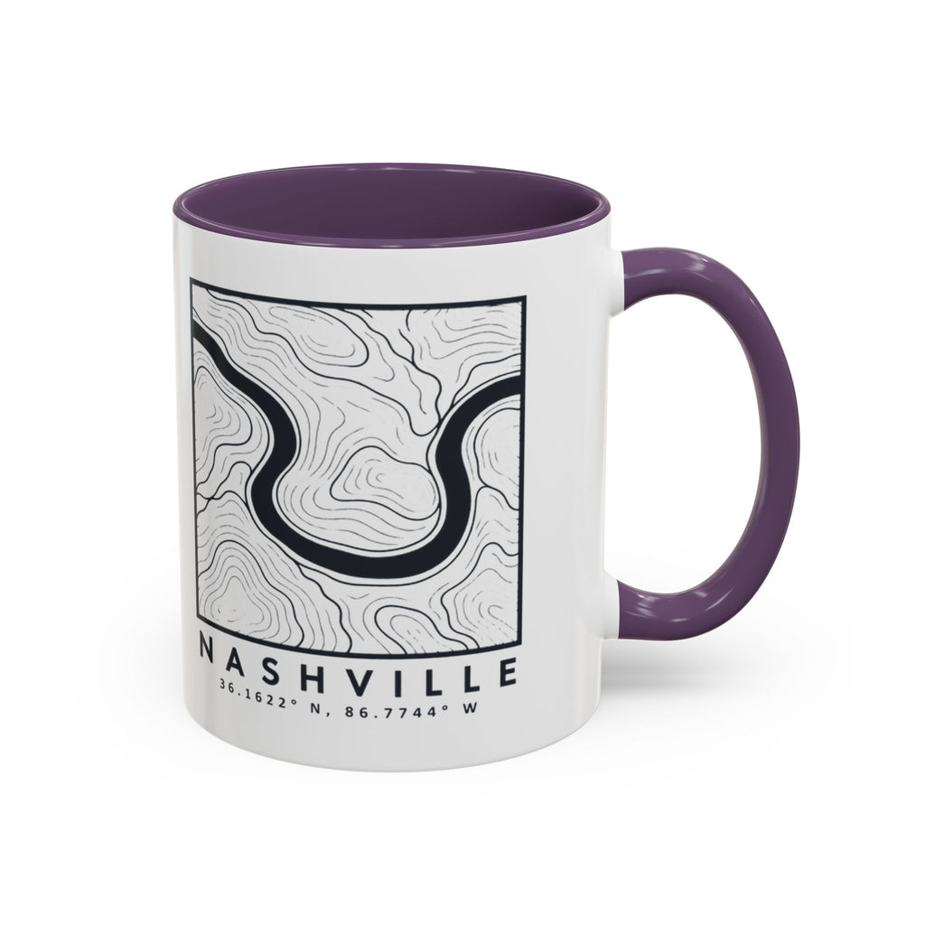 Nashville Topo Map Accent Mug
