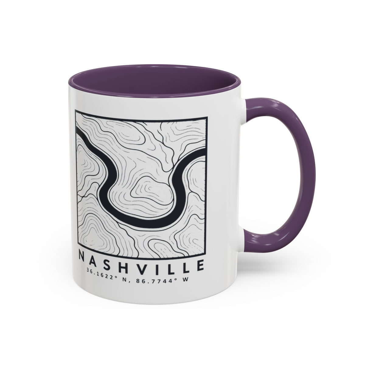Nashville Topo Map Accent Mug