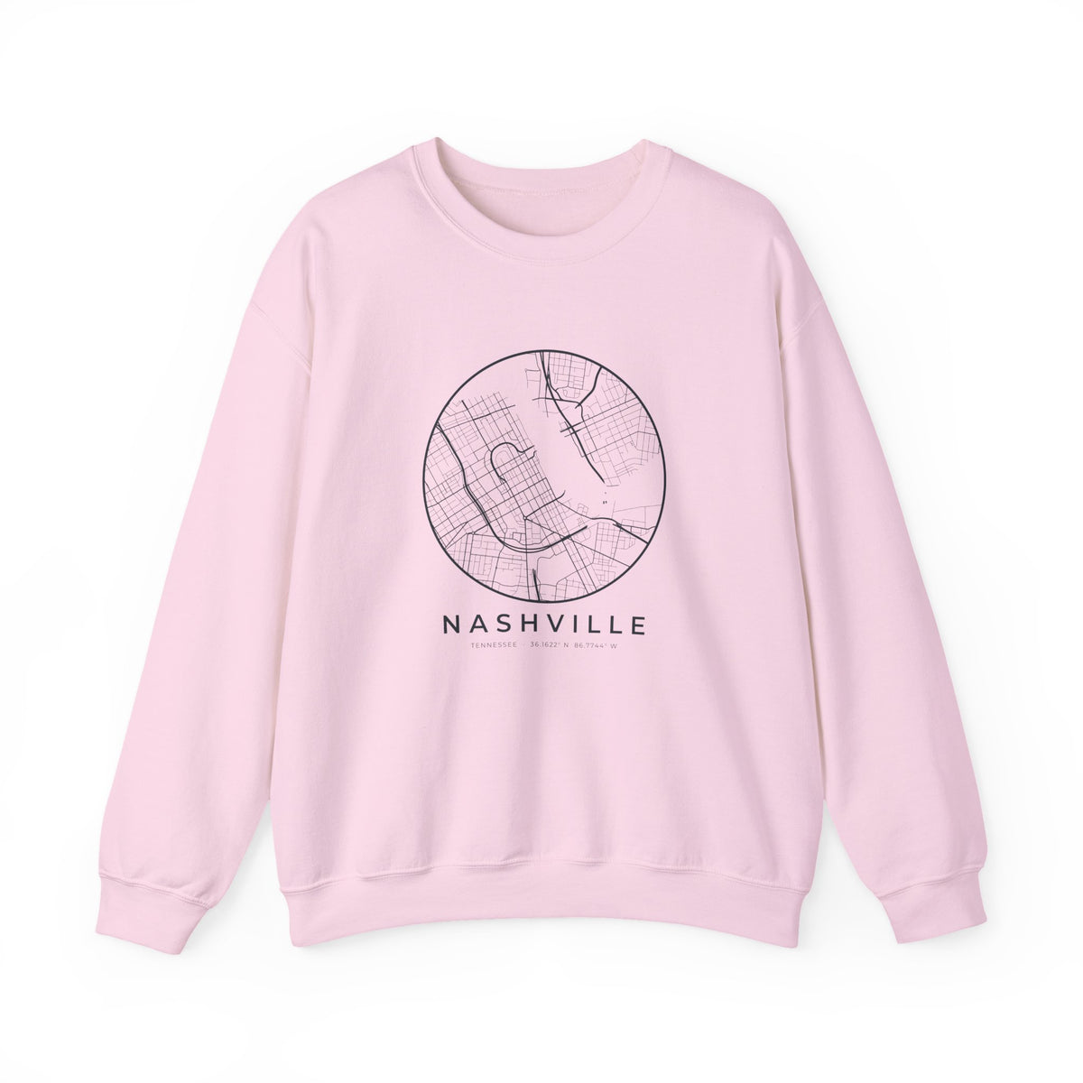 Nashville Street Map Crewneck Sweatshirt