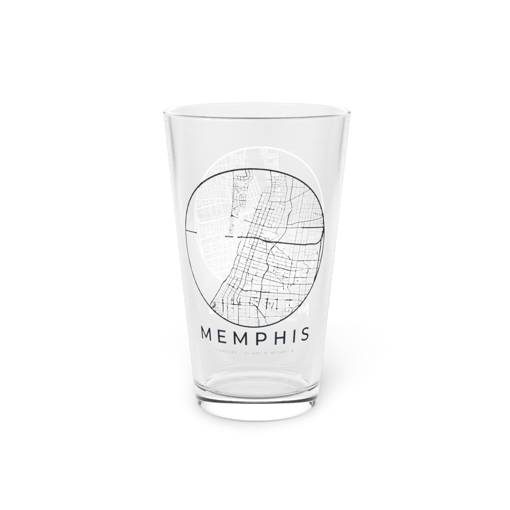 Memphis Street Map Pint Glass
