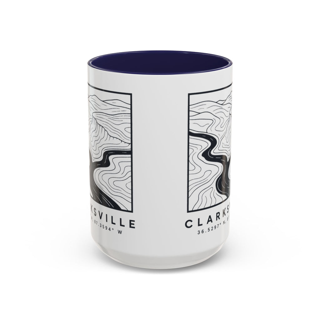 Clarksville Topo Map Accent Mug