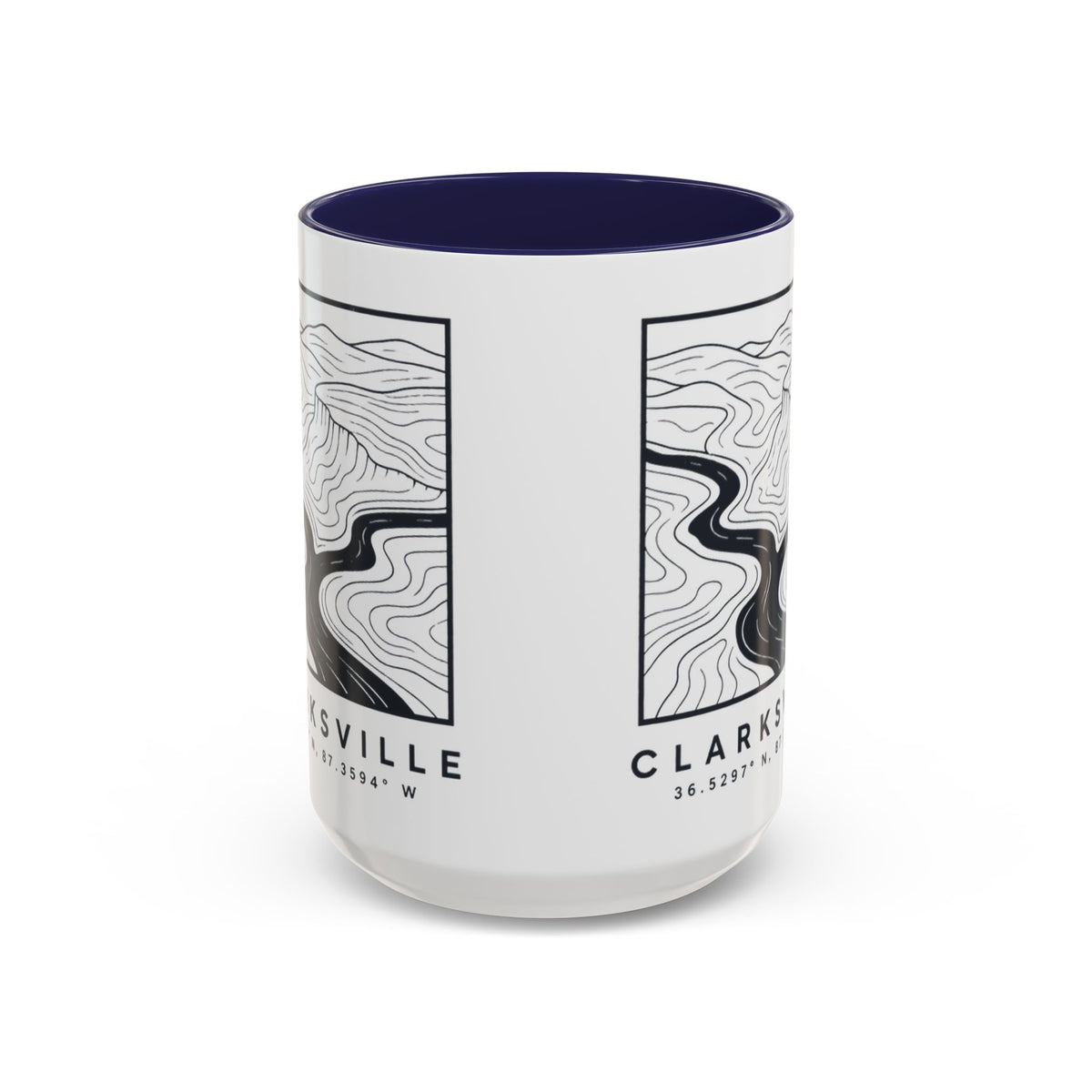 Clarksville Topo Map Accent Mug