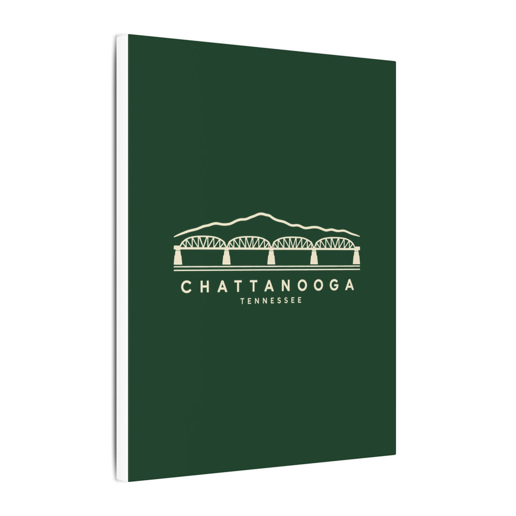 Chattanooga Walnut Street Bridge Canvas Print (Forest Green)