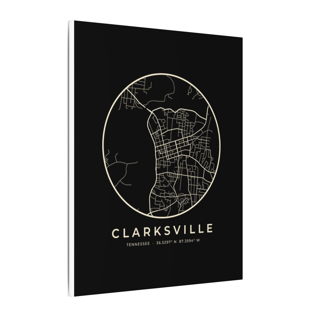 Clarksville Street Map Canvas Print (Black)