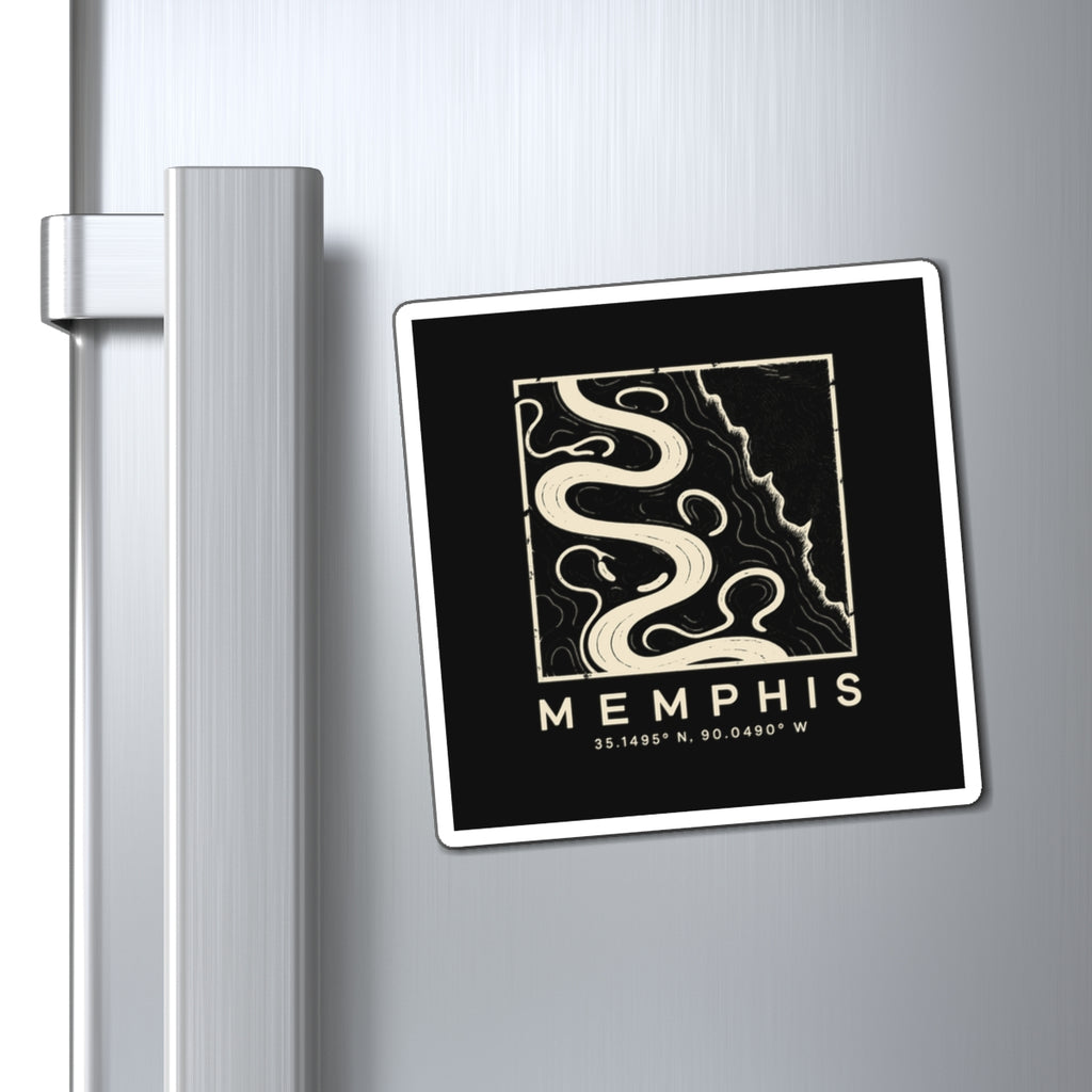 Memphis Topo Map Magnet (Black)