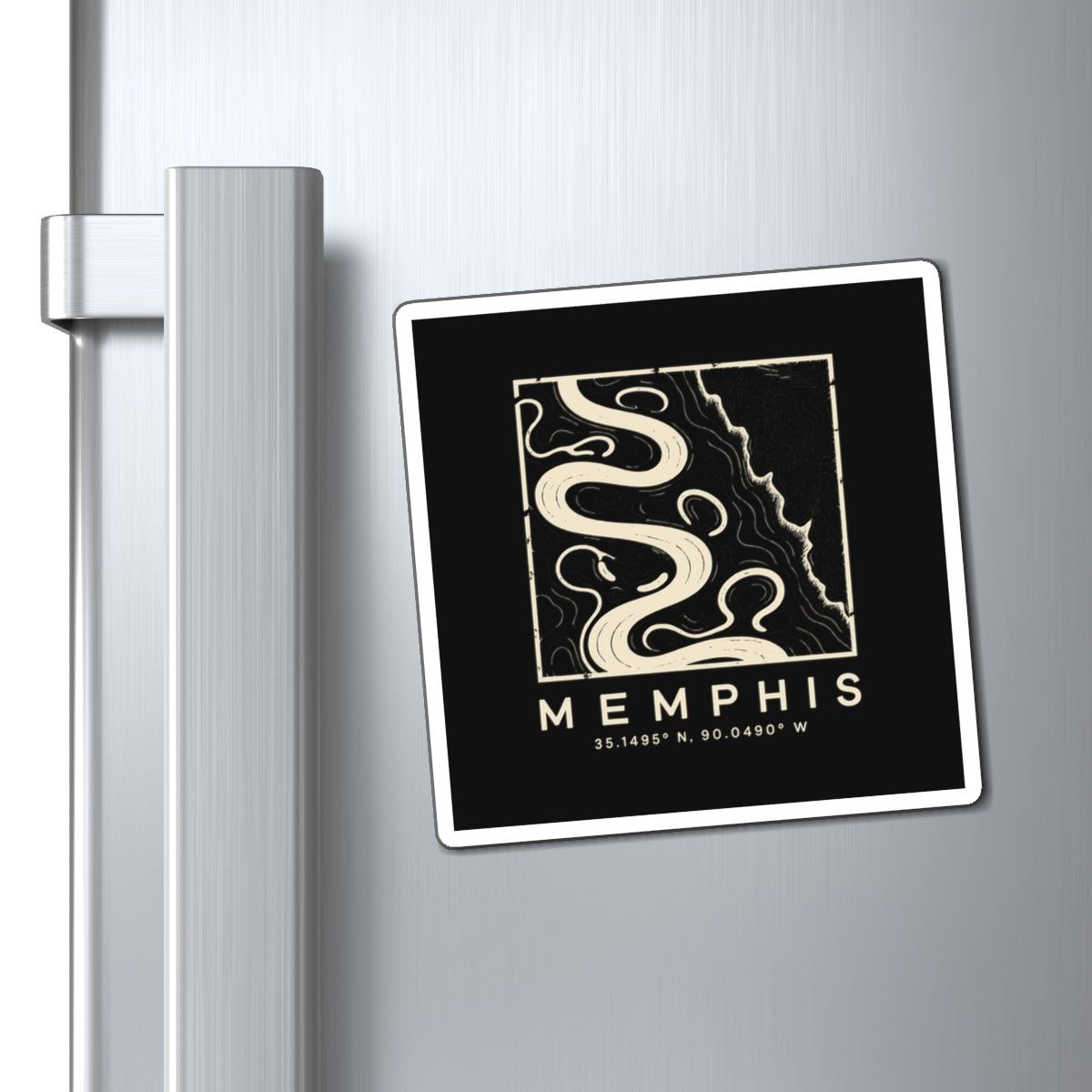 Memphis Topo Map Magnet (Black)