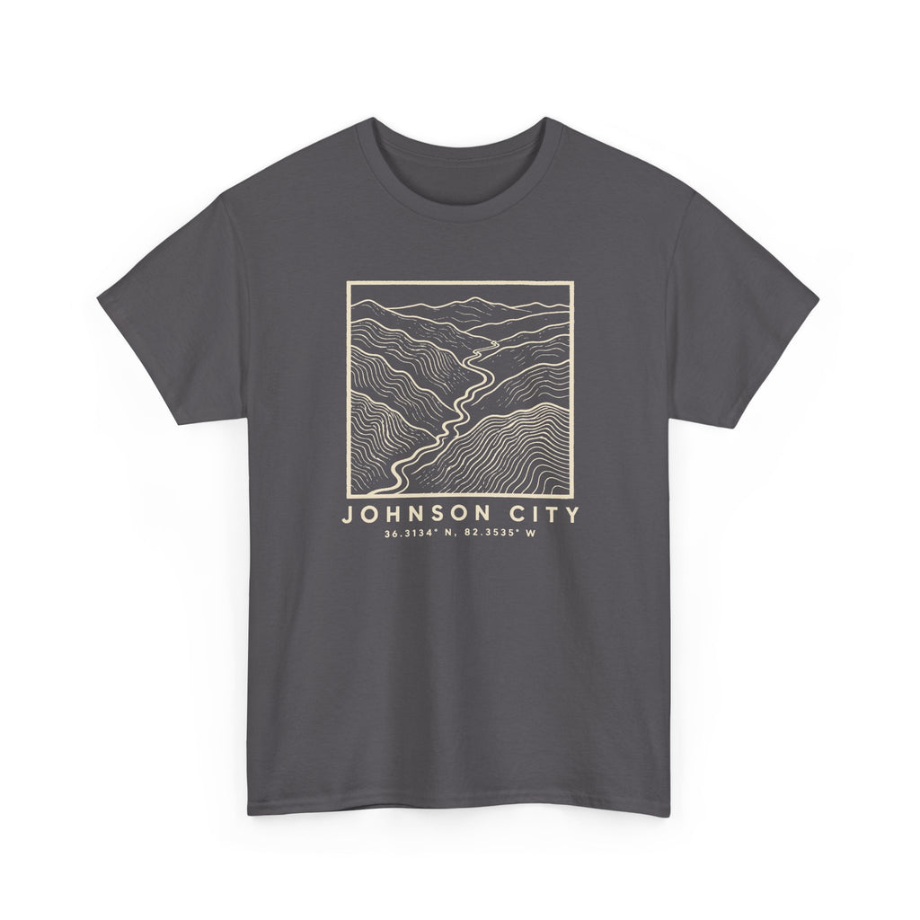 Johnson City Topo Map T-Shirt