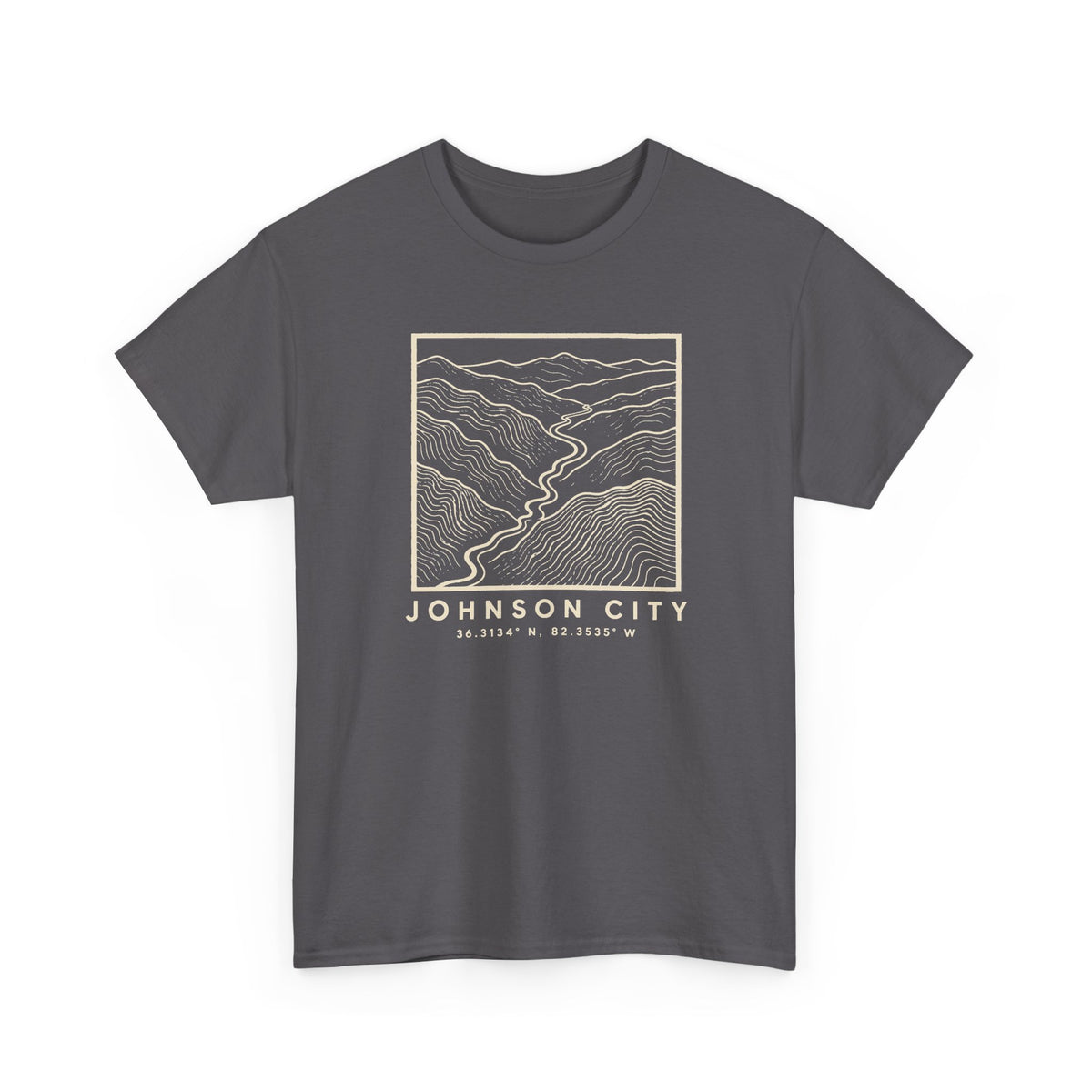 Johnson City Topo Map T-Shirt