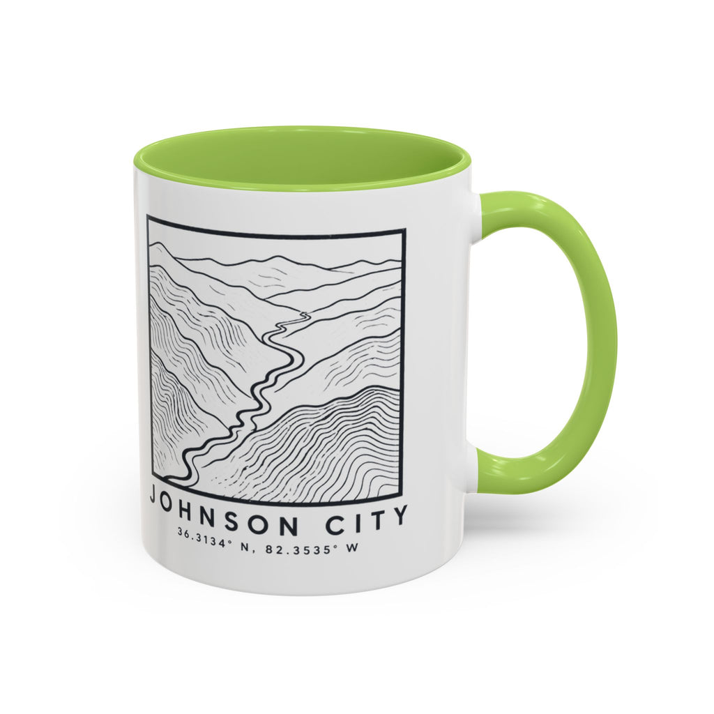 Johnson City Topo Map Accent Mug