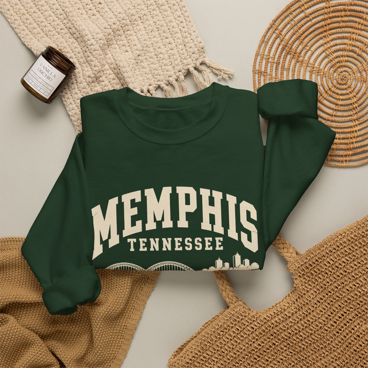 Memphis Vintage Varsity Crewneck Sweatshirt