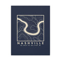 Nashville Topo Map Canvas Print (Navy)