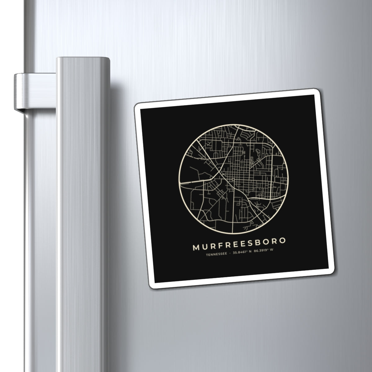 Murfreesboro Street Map Magnet (Black)