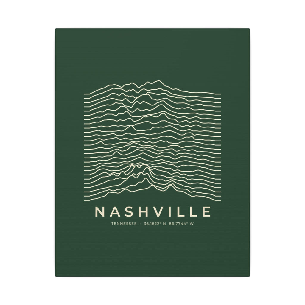 Nashville Ridgeline Canvas Print (Forest Green)